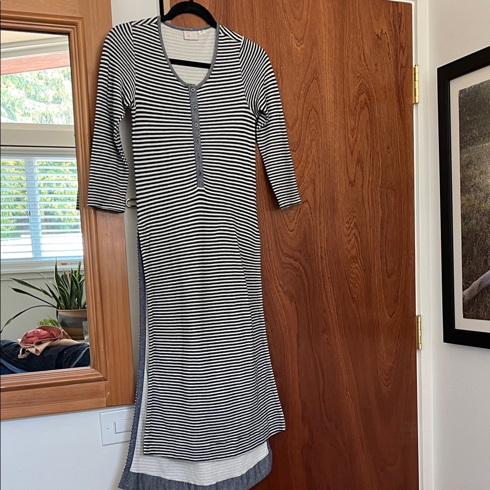 Striped Anthropologie Slit Dress